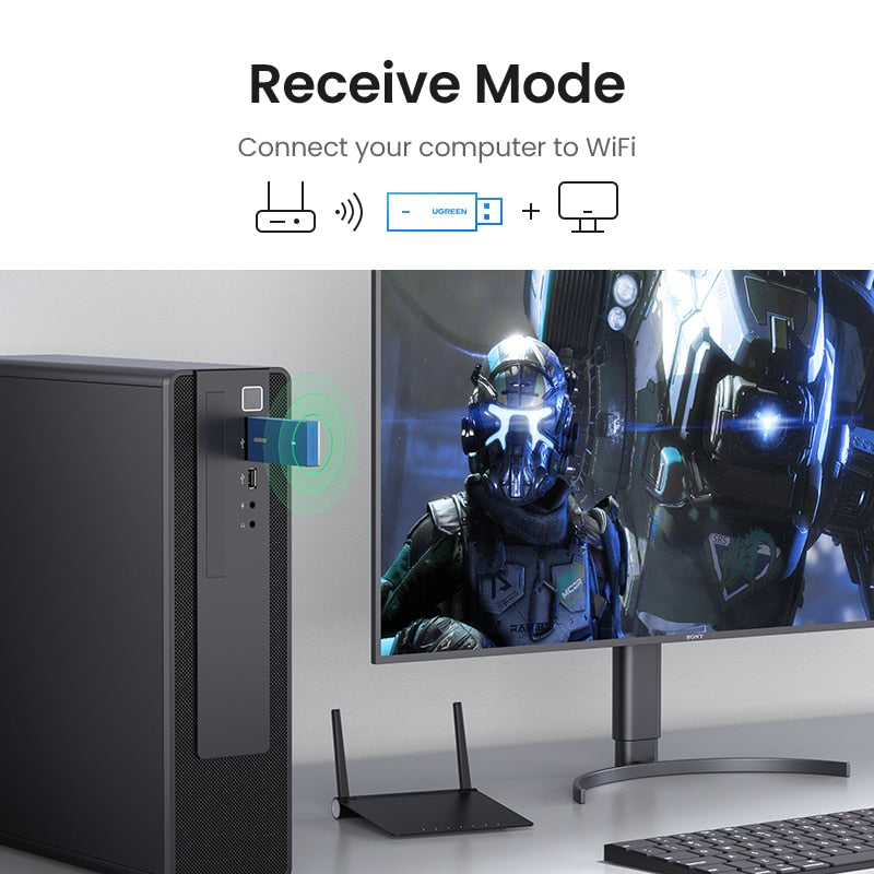 UGREEN WiFi Adapter AX1800M WiFi6 5G&2.4G USB WiFi Card for Desktop Laptop Wifi Antenna USB Ethernet Network Card WiFi Dongle