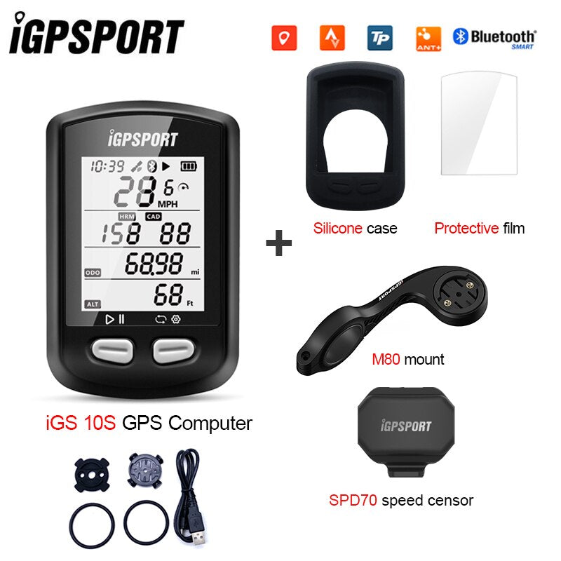 IGPSPORT igs10s Bike Wireless Stopwatch GPS Bicycle Computer IPX6 Waterproof Cycling Speedometer with ANT+ Bluetooth 5.0