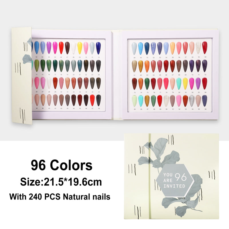 80 120 240 308 colores PU papel puntas para uñas tarjeta soporte para exhibición de uñas modelo caja de almacenamiento de esmalte de Gel para uñas