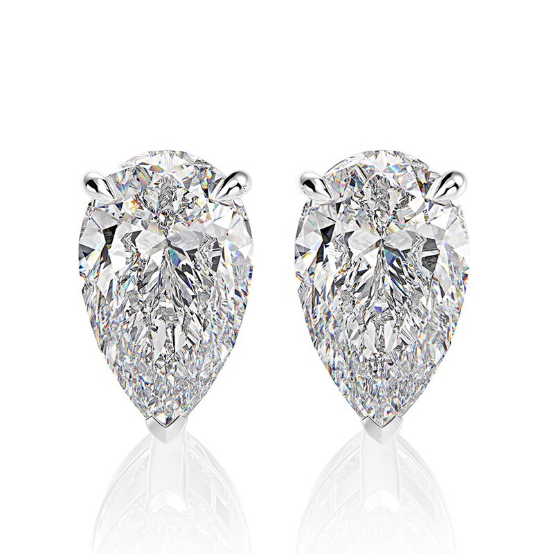 OEVAS Classic 100% 925 Sterling Silber Birne Erstellt Moissanite Edelstein Ohrstecker Weißgold Ohrringe Edlen Schmuck Großhandel