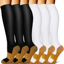 5/6 pares de calcetines de compresión para hombres y mujeres, recuperación de la circulación, venas varicosas, enfermería, viajes, correr, senderismo, calcetines deportivos