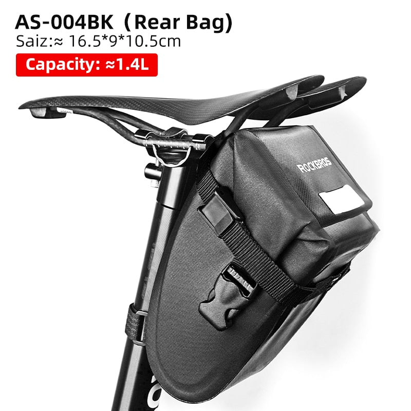 ROCKBROS Rainproof Bicycle Bag Shockproof Bike Saddle Bag For Refletive Rear Large Capatity Seatpost MTB Bike Bag Accessories