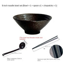 Japanese creative tableware set, commercial bamboo hat ceramic bowl, household large ramen, rice, noodles, soup bowl