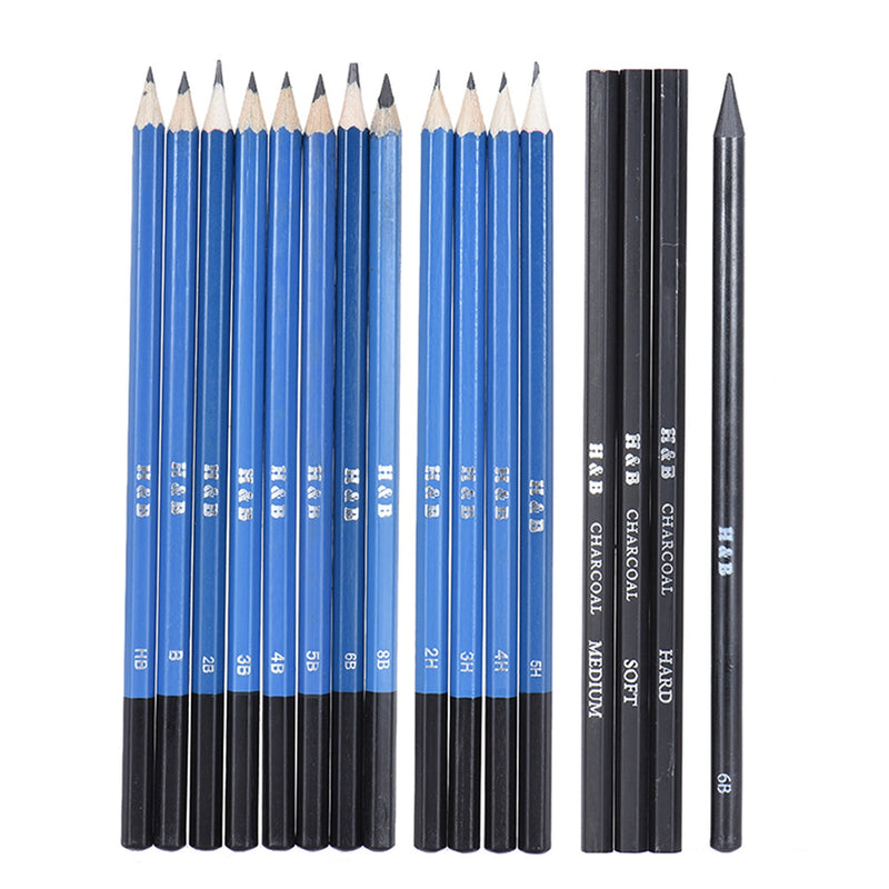 Drawing Painting Sketch Kit Set with Pencil Erasers Sharpener for Artist Beginner Student Stationery Sketching Supplies