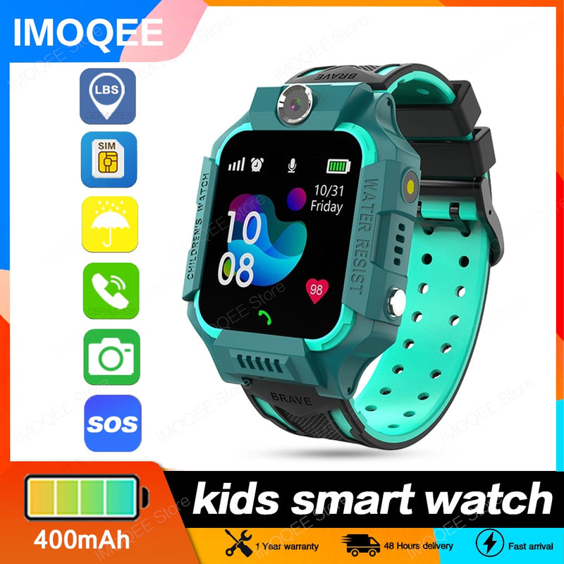 Reloj inteligente para niños, gps para niños, llamada de emergencia, reloj de teléfono, reloj inteligente, uso de tarjeta Sim, foto, resistente al agua, IP67, regalo para niños, IOS, Android q19
