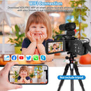 Cámara de video digital con micrófono Videocámara profesional 4K para transmisión en vivo WiFi Vloger Youtube Visión nocturna 48MP Fotografía