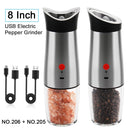 Automatic Salt Pepper Grinder Set Electric Plastic Ceramic Burr Mill For Herb Pepper Spice Adjustable Kitchen Grinding Gadgets
