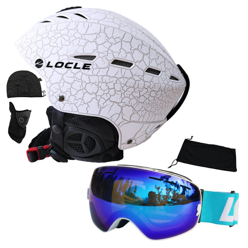 LOCLE Ski Helmet Men Outdoor Sports Skiing Helmet Women Kids CE Certification Ski Skateboard Snowboard Helmet S/M/L/XL 52-64cm