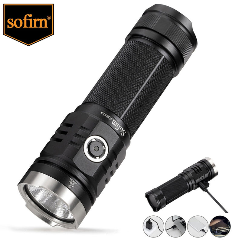 Sofirn SP33V3.0 3500lm Powerful LED Flashlight USB C Rechargeable Torch 26650 Light  XHP50.2 with Power Indicator