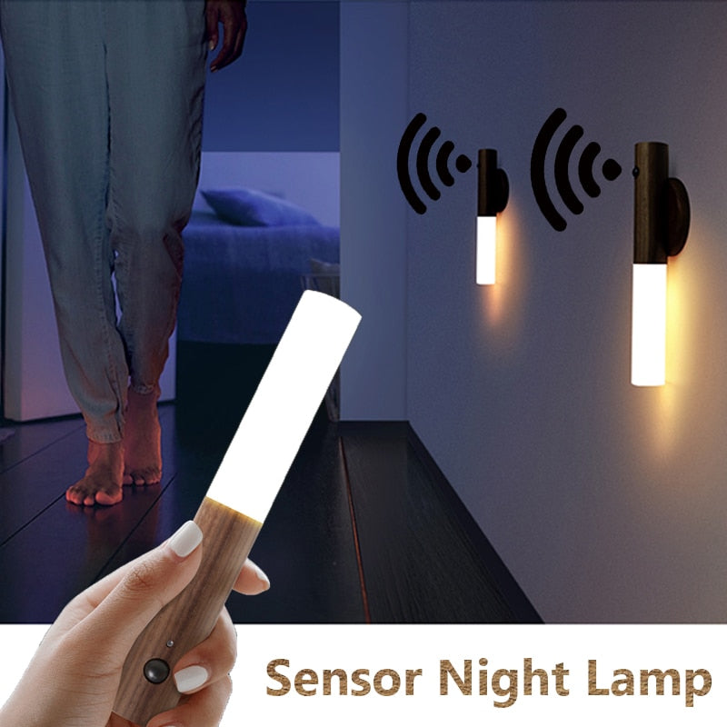 2020 LED Infrarotsensor Lichtempfindlicher Sensor Nachtlicht Drahtlose USB Wiederaufladbare Nachtlampe Für Nachttisch Kleiderschrank Wandleuchte