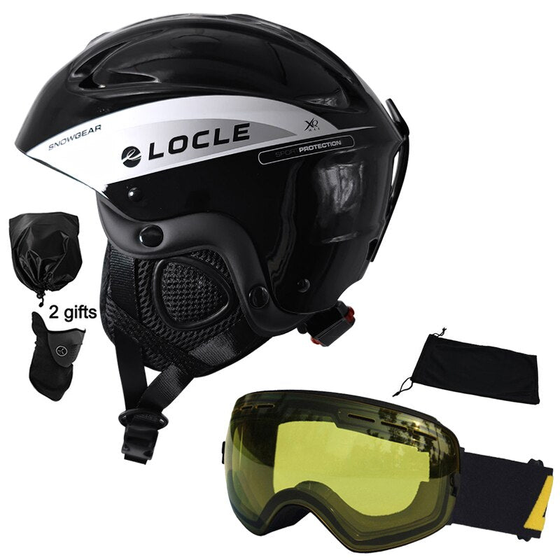 Casco de esquí LOCLE para hombres y mujeres, casco de esquí moldeado integralmente para niños, monopatín, esquí, Snowboard, motocicleta, casco para moto de nieve