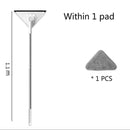 Fregona triangular para lavar el techo de vidrio, escobilla de goma para limpieza de polvo, pared de cocina, pisos planos, ventanas, cepillo limpiaparabrisas telescópico para el hogar