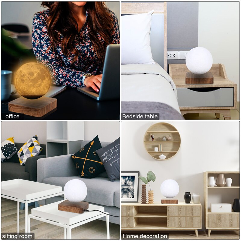 3D Magnetic Levitation Moon Lamp Creative LED Night Light Rotating Floating Lamp ForHome Decoration Holiday DIY Fashion Gift