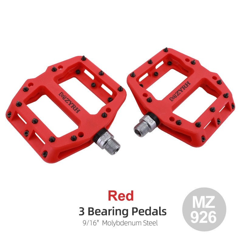 MZYRH Ultralight Seal Bearings Bicycle Bike Pedals Cycling Nylon Road bmx Mtb Pedals Flat Platform Bicycle Parts Accessories