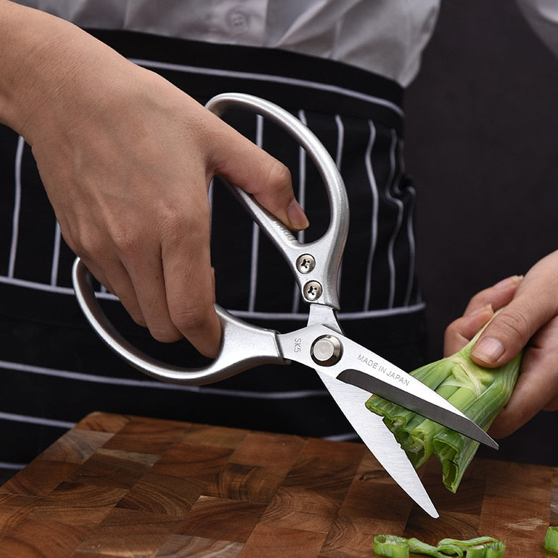 Tijeras de cocina multifuncionales, tijeras japonesas, tijeras para huesos de pollo de acero inoxidable, tijeras para alimentos, tijeras de aleación de aluminio