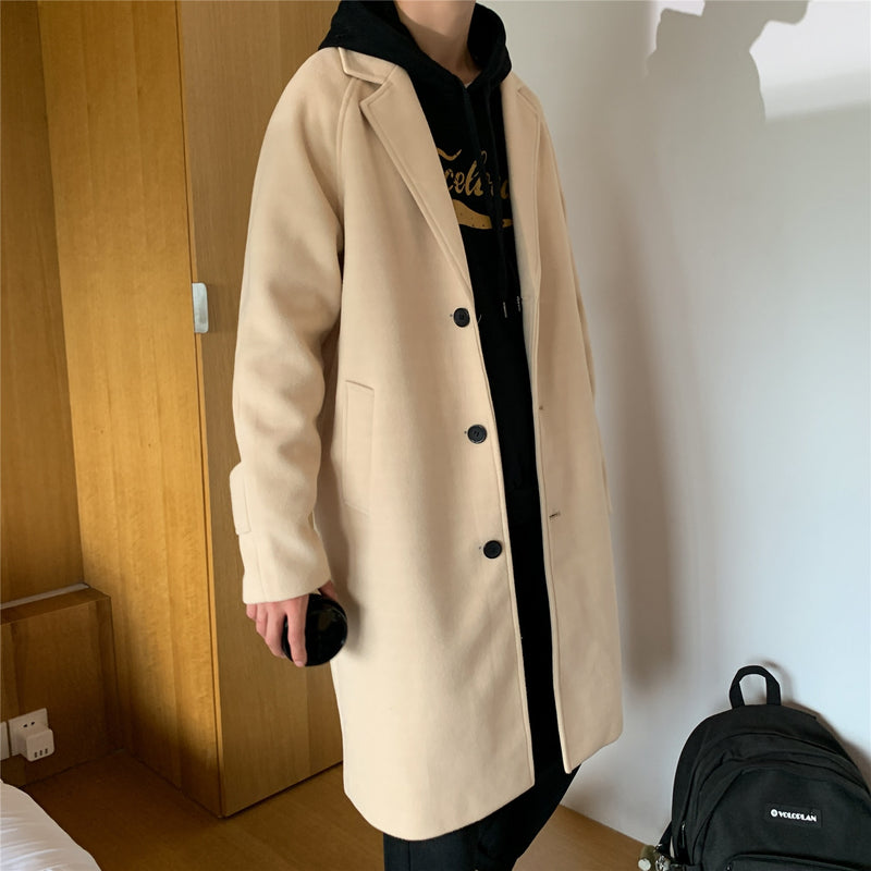 LAPPSTER Männer Koreanische Mode Winterjacke Mäntel 2021 Wollmantel Herren Übergroße Harajuku Mantel Männliche Japanische Streetwear Jacken