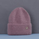 Sombrero de invierno de gran venta, sombreros de invierno de piel de conejo Real para mujer, gorros cálidos a la moda para mujer, gorro para la cabeza con cubierta sólida para adultos