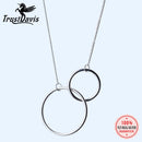 Trustdavis Minimalist 925 Sterling Silver Hollow Round Pendant Short Clavicle Necklace Gift For Women Wedding Fine Jewelry DA02