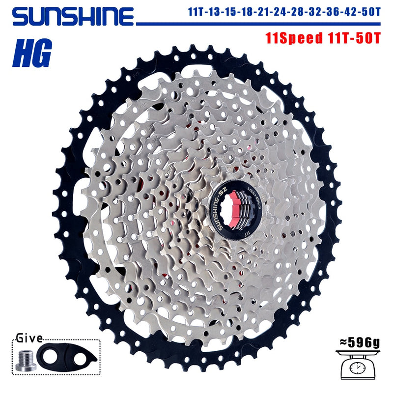 SUNSHINE Bicycle Cassette 8/9/10/11/12Speed Freewheel 32/36T/40T/42T/46T/50T/52T Sprocket HG Structure Flywheel For SHIMANO/SRAM