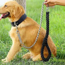 Super Strong Nylon Dog Leashes Army Green Canvas Double Row Adjustable Dog Leash Rope For Medium Large Dogs with Spring buffer