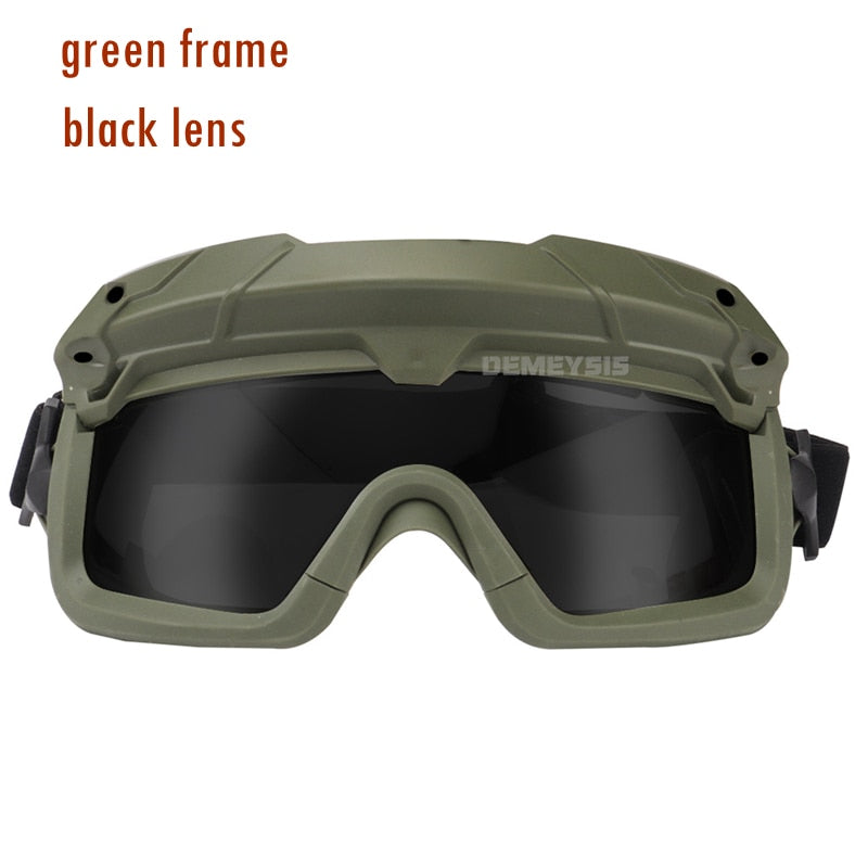 Tactical Airsoft Paintball Goggles Windproof Anti Fog CS Wargame Hiking Protection Goggles Fits for Tactical Helmet