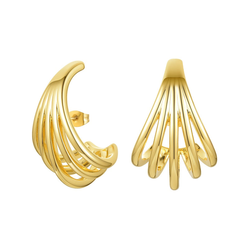 ENFASHION Geometric Lines Stud Earrings For Women Gold Color Metal Conch Earings Fashion Jewelry 2020 Gifts Kolczyki E201182