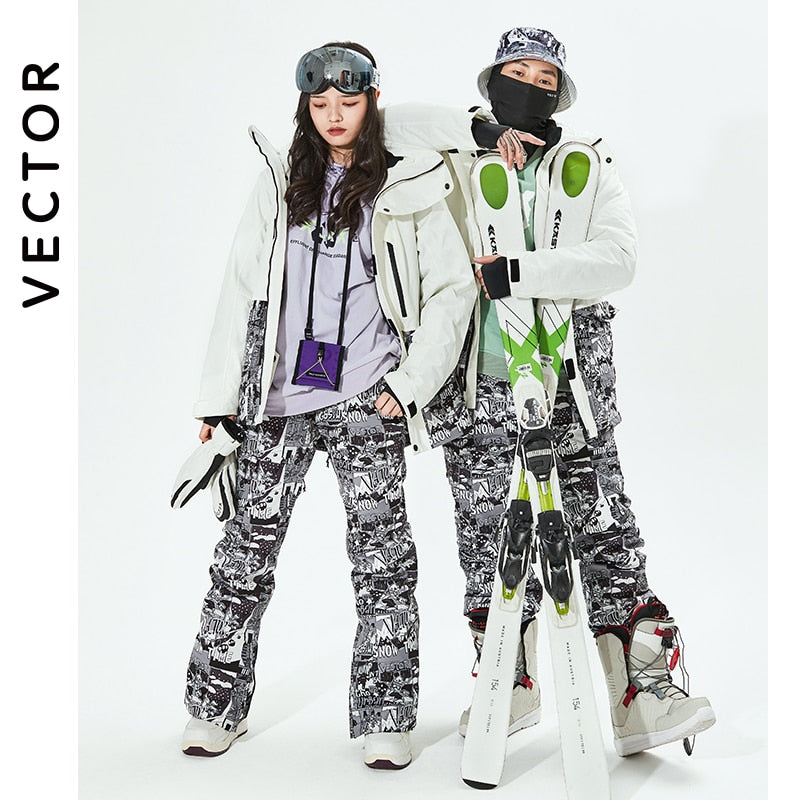 VECTOR Hombres Mujeres Chaqueta de esquí Pantalones de esquí Invierno Cálido A prueba de viento Impermeable Deportes al aire libre Snowboard Esquí Abrigo Pantalones