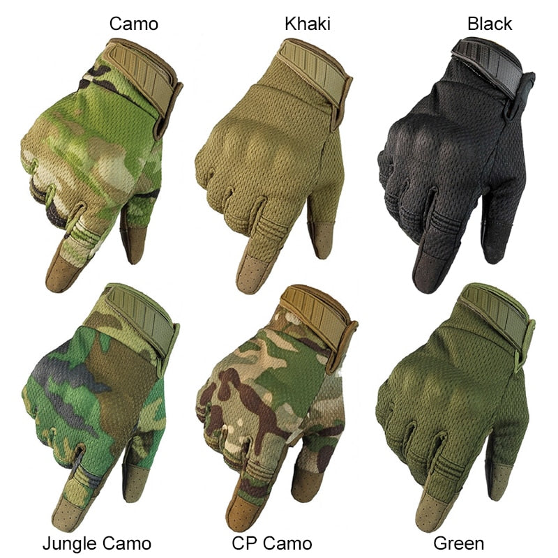 Guantes de montar para hombre Ciclismo Bicicleta Dedo completo Motos Guantes de carreras Antideslizante Pantalla táctil Deportes al aire libre Guantes tácticos Proteger equipo