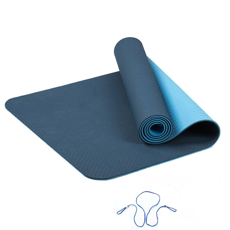 6MM density TPE Yoga Mat Exercise Pad Non-slip Folding Gym Fitness Pilates Supplies Non-skid Floor Play Mat