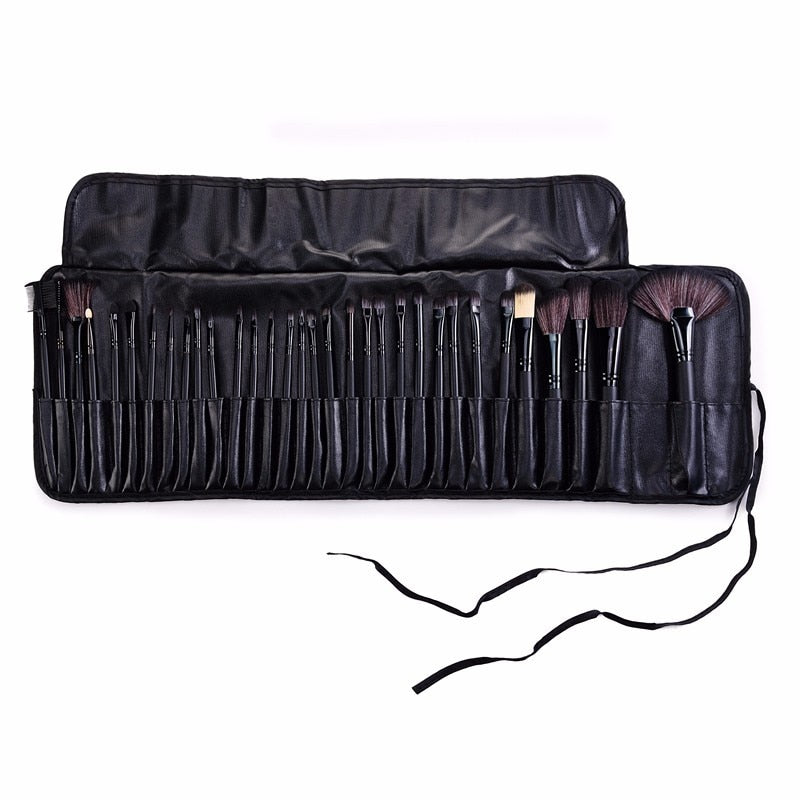 32 PCS pincel de maquiagem make up brushes maquiagem profissional of makeup brush set + Black Leather Bag