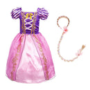 Mädchen Rapunzel Kleid Kinder Sommer Tangled Fancy Prinzessin Kostüm Kinder Verkleidung Geburtstag Karneval Halloween Party Kleidung 2-8T