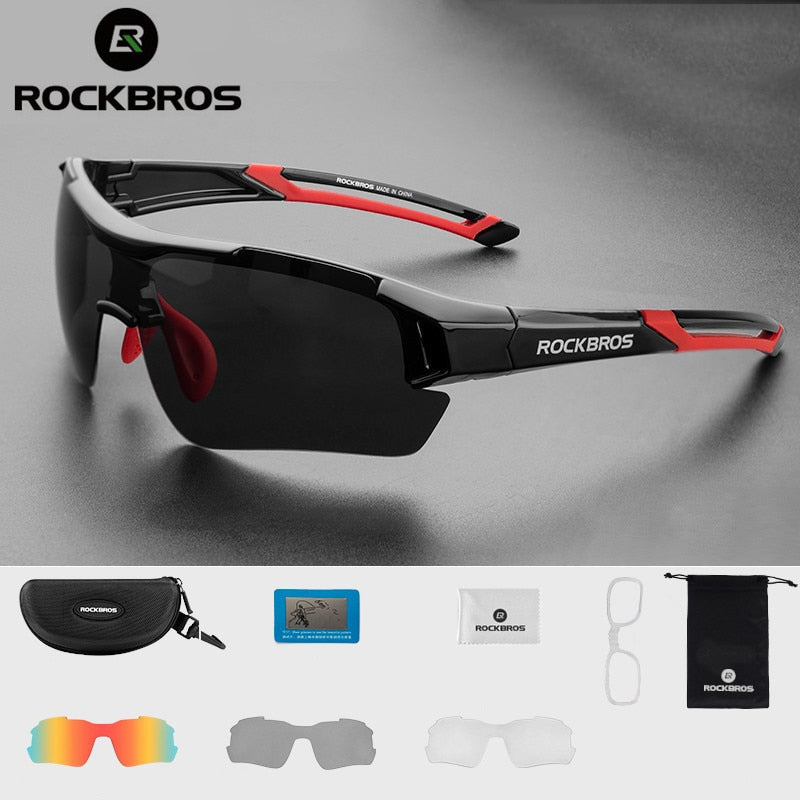 Gafas de ciclismo polarizadas ROCKBROS, gafas de sol deportivas para hombre, gafas de protección para montar en bicicleta de montaña o carretera, gafas de 5 lentes