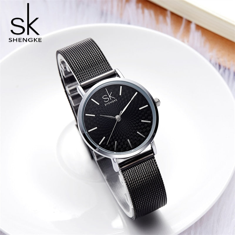 Shengke New Fashion Women Golden Wrist Watches MILAN Sttrap Clock Snap Luxury Female Jewelry Ladies Wristwatch Relogio Feminino