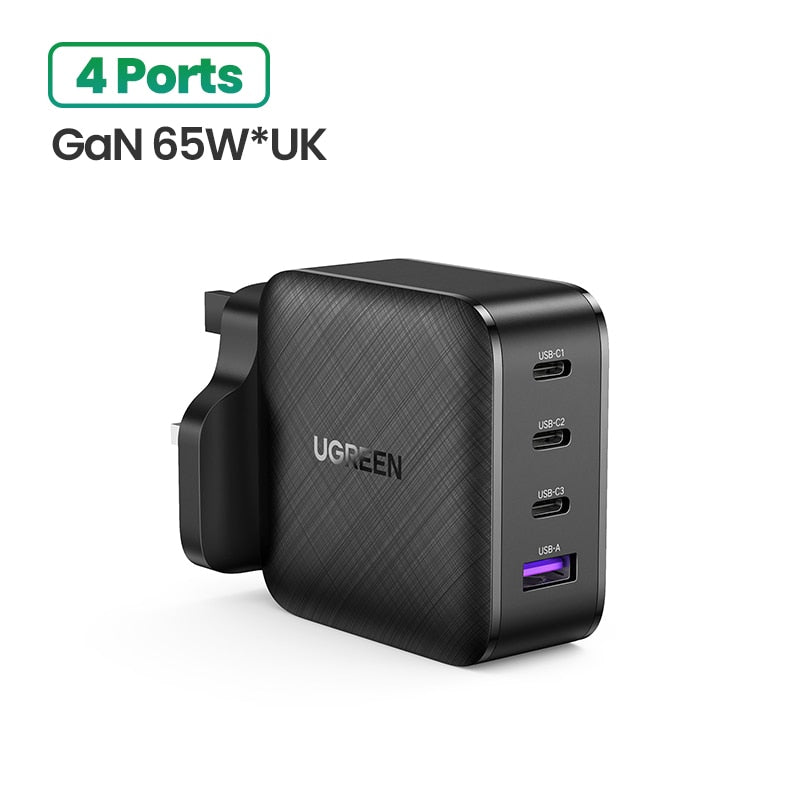 UGREEN 65W GaN Charger Quick Charge 4.0 3.0 Type C PD USB Charger with QC 4.0 3.0 Fast Charger for iPhone 14 13 12 Xiaomi Laptop