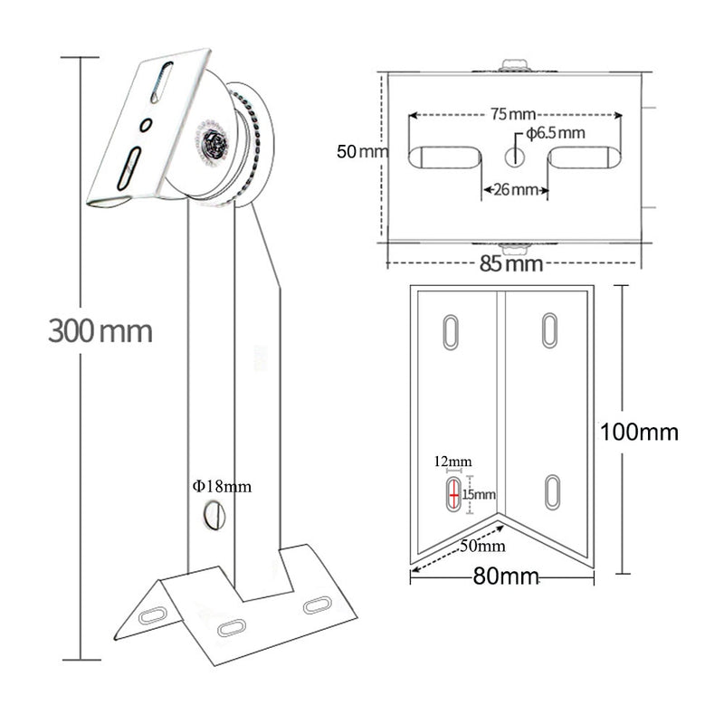 CCTV-Halterung, Kamera, zylindrische Stange, Bügelhalterung, rechtwinklig, Außenwand, Eckhalterung, Montagehalterung, Ständerhalter, Aluminium