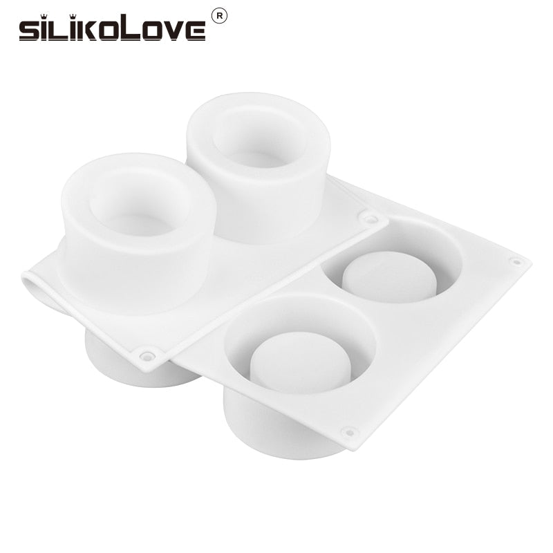 SILIKOLOVE 6 Holes Pudding Cup Art Cake Mould Pan 3D Silicone Pastry Mold Mousse Silikonowe Chocolate Moule Baking