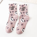 Nuevos calcetines con estampado de animales Kawaii, calcetines bonitos de estilo coreano para mujer, calcetines de algodón con dibujo de gato y Panda para mujer y niña, calcetines meias mulher skarpety sox