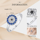 Anillos de plata de ley 925 pura de KALETINE para mujer, abalorio de ojo malvado de la suerte, anillos de oro de dedo CZ azul, joyería de compromiso para boda para hombre