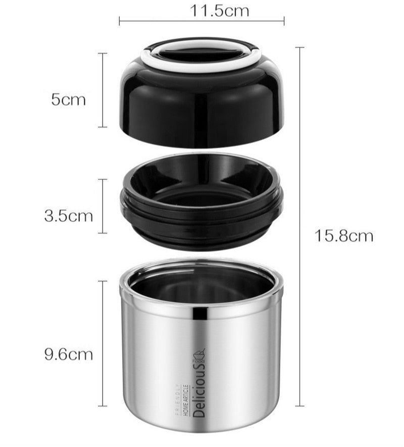 630 ml Thermos Lunchbox 304 Edelstahl Lebensmittel Thermoskanne mit Behälter Isolierflasche Lunchbox Thermosbecher für Damen Herren