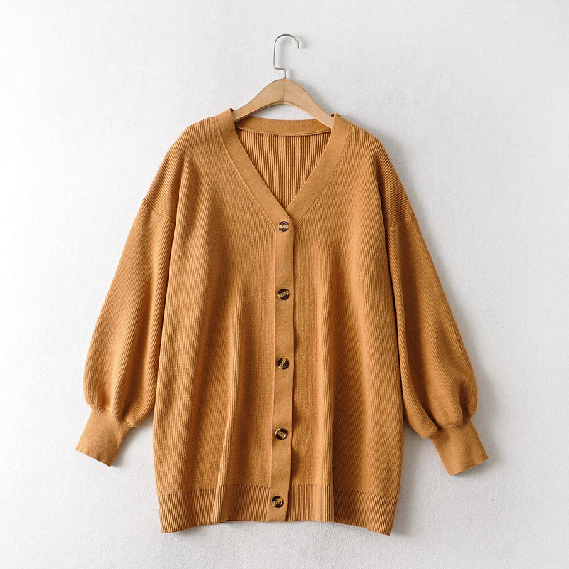 Tangada Women Oversized Thick Loose Knitted Cardigan Sweater Vintage Long Sleeve Button-up Female Outerwear Chic Tops AI01