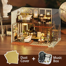 Cutebee DIY DollHouse Kit Wooden Doll Houses Forest Teashop With Furniture Kit Toys for Children Christmas Gift