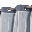 White Sheer Voile and Blackout Curtains Assembled Grommet Mix and Match Curtains for Living Room W52xH84 Inch Set of 2 Panels