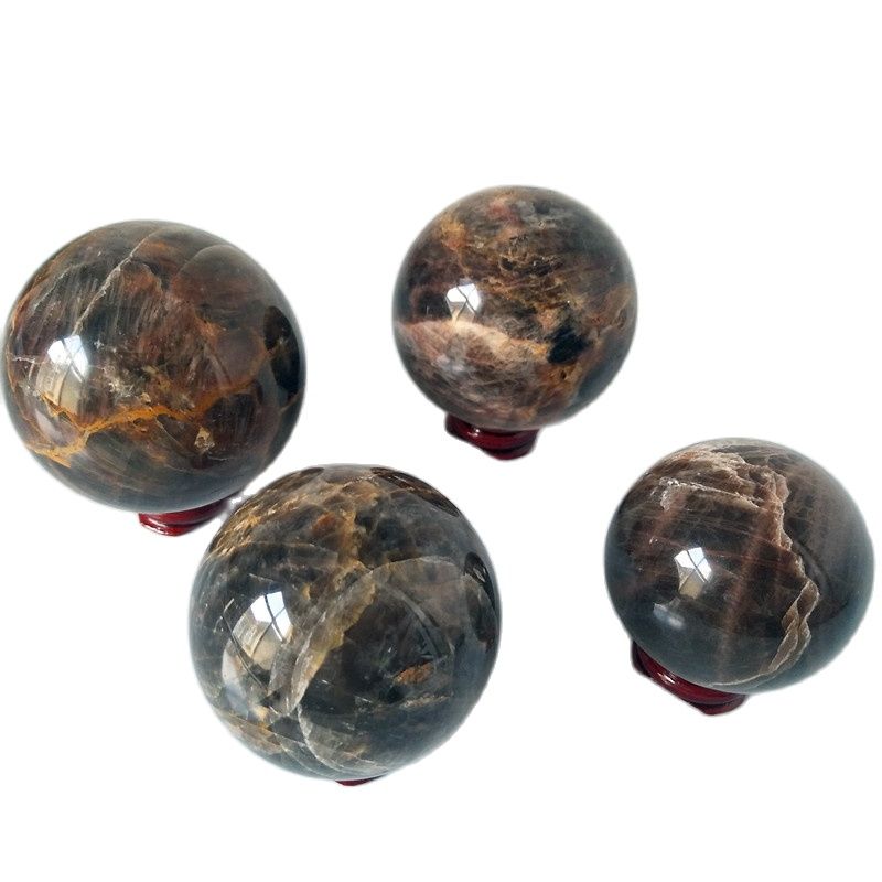 Esfera de cristal de piedra lunar gris Natural para decoración de habitación, bola de piedra, suministros de brujería, cristales curativos de chakra, decoración FengShui para el hogar