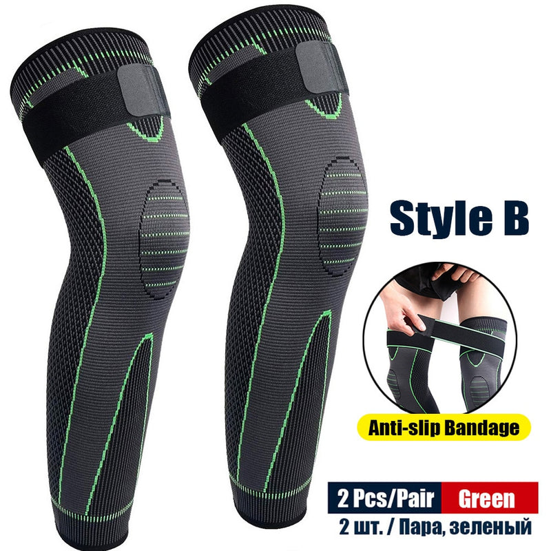 1Pair Sport Full Leg Compression Sleeves Knee Braces Support Protector for Weightlifting Arthritis Joint Pain Relief Muscle Tear