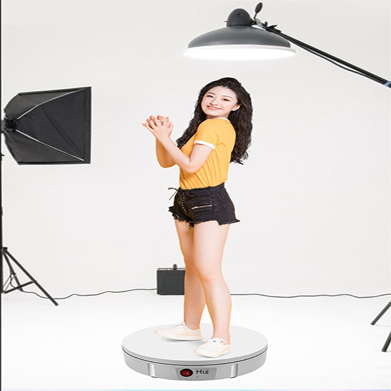 360° Booth Rotating Machine Turntable Display Backdrop Stand Photography Accessories Shooting Quiet Remote Photo Studio Camera