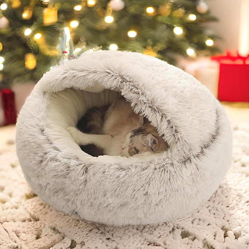 Pet Dog Bed Cat Bed Round Plush Cat Warm Bed House Soft Long Plush Bed For Small Dogs For Cats Nest 2 In 1 Cat Bed