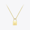 ENFASHION Cute Lock Choker Necklace Women Gold Color Stainless Steel Geometric Femme Pendant Necklaces Fashion Jewelry P193038