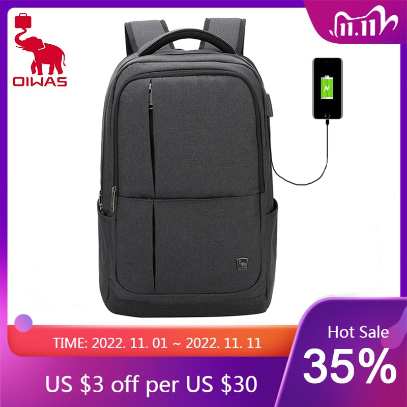 OIWAS 17 Inch Laptop Backpack With USB Charging Men&