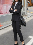 Work Pant Suits OL 2 Piece Set For Women Business Interview Suit Set Uniform Slim Blazer And Pencil Pant Office Lady Suit