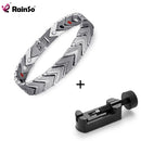 Rainso Health Care Magnetic Bracelet For Women Stainless Steel Bio Energy Bangle Bracelets Viking On Hand Fashion Girl Jewelry